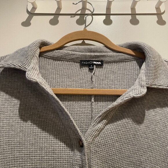 Fashion Nova Chilled Out Oversized Romper in Grey - Picture 8 of 15